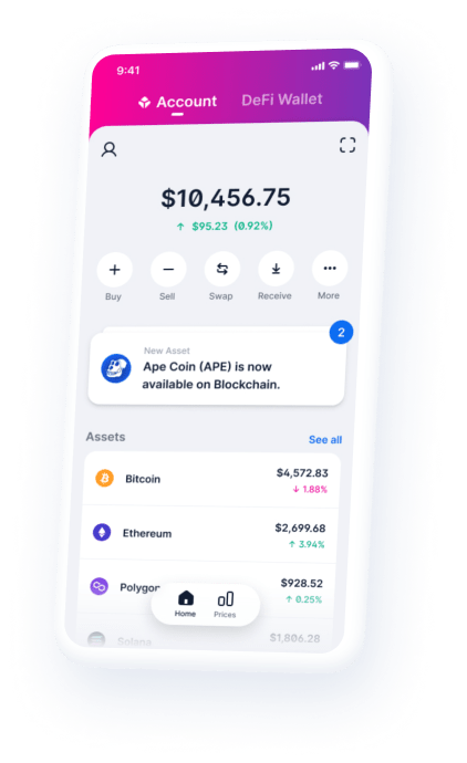 Balance wallet app screenshot